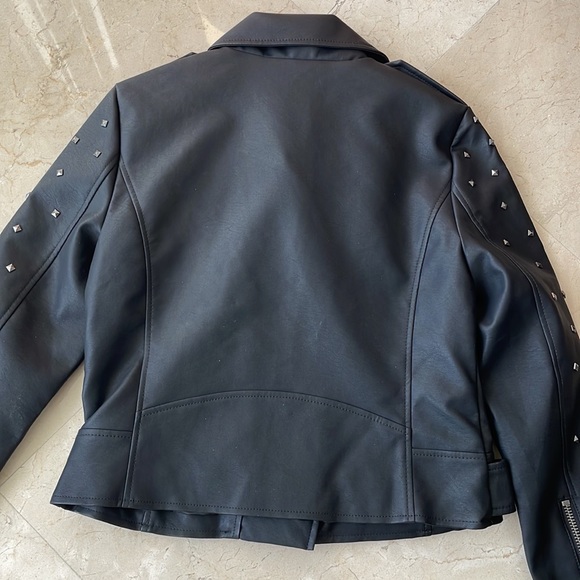 NEW BB DAKOTA BLACK STUDDED FAUX LEATHER JACKET - Picture 5 of 5